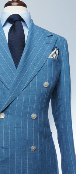 Shop White & Blue Striped Suit for Men Online from India's Luxury Designers  2024